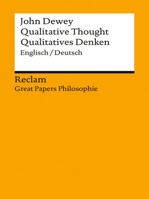 cover image of Qualitative Thought / Qualitatives Denken